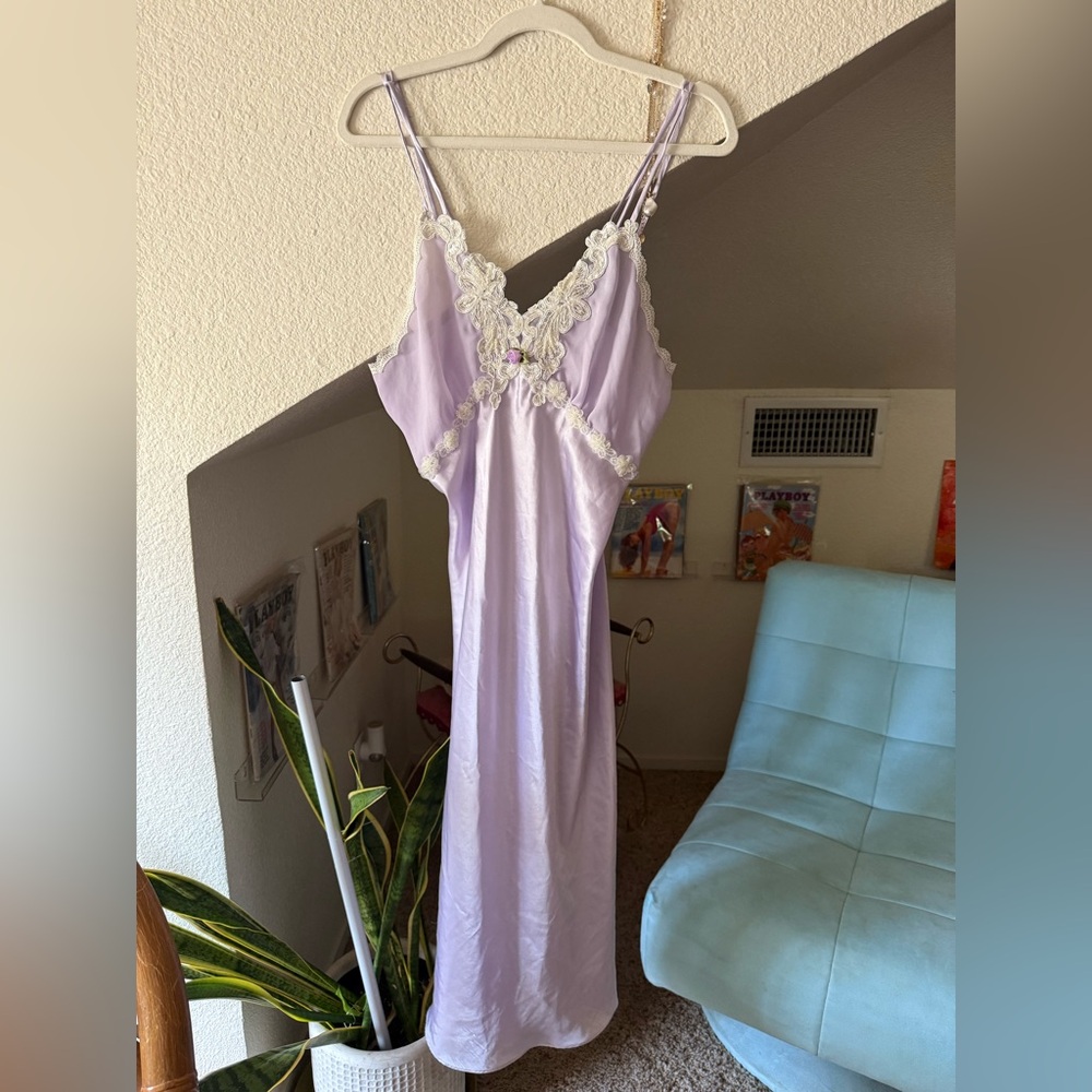 Vintage purple, private luxuries nightgown slip dress sz M